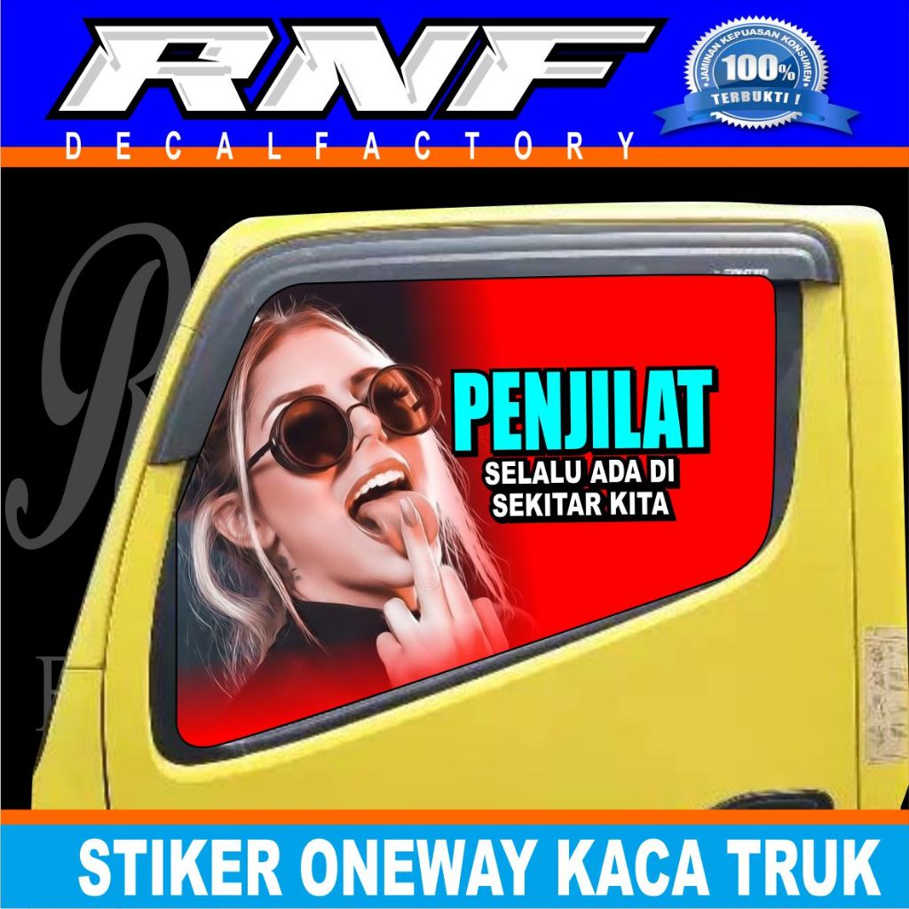 STIKER KACA TRUK ONEWAY.STIKER KACA CANTER