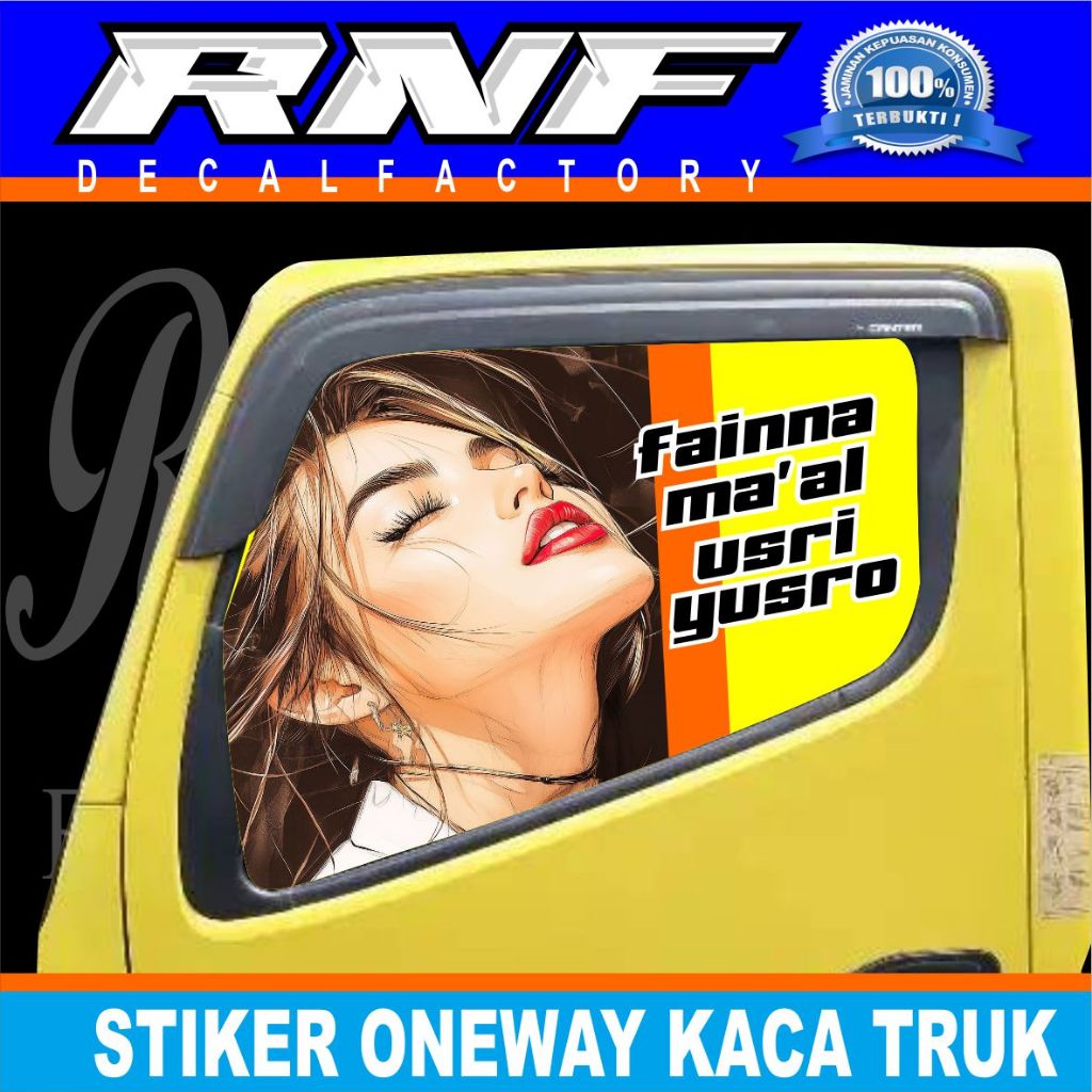 STIKER KACA TRUK CANTER,STIKER TRUK ONEWAY