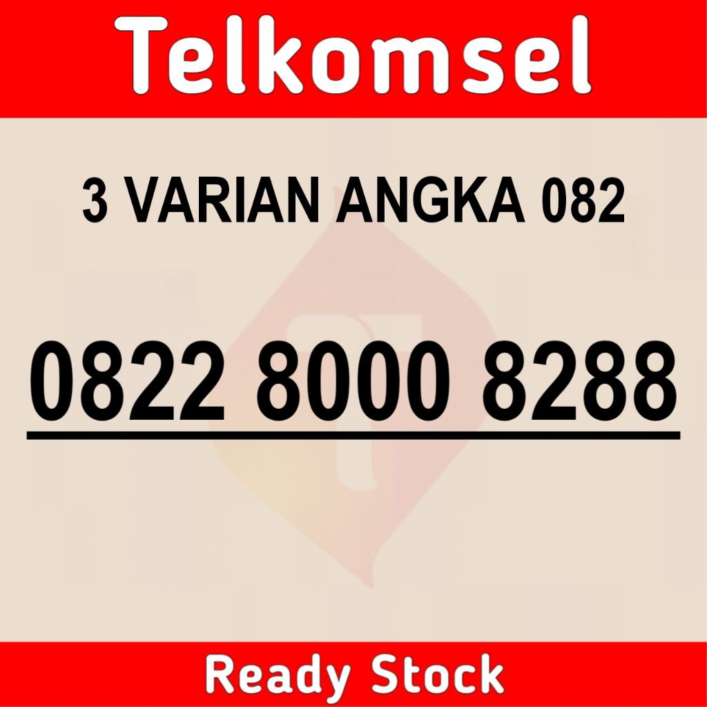 kartu perdana telkomsel cantik 3 varian angka 0822 8000 8288