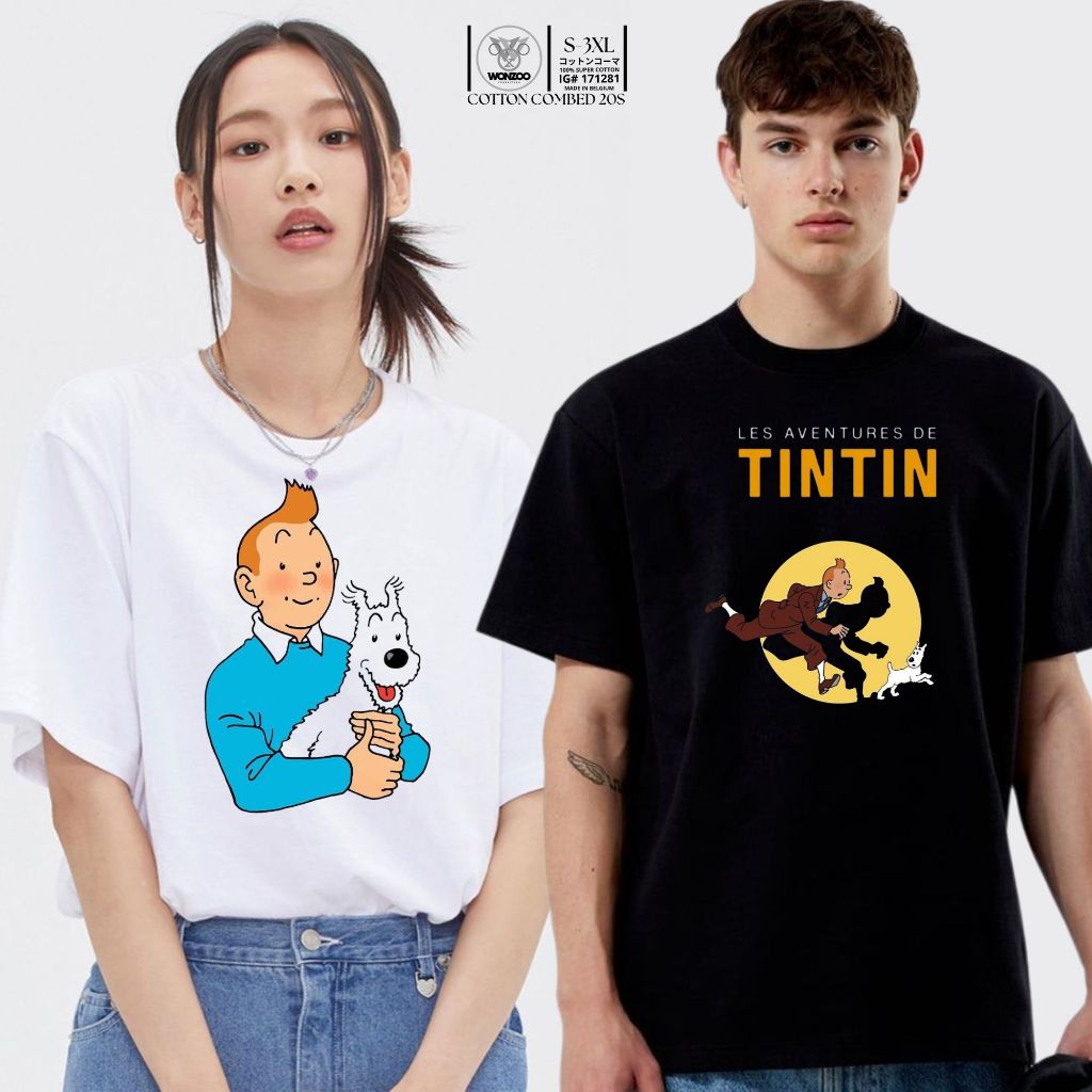 KAOS TSHIRT TINTIN CARTOON TIN TIN PREMIUM QUALITY