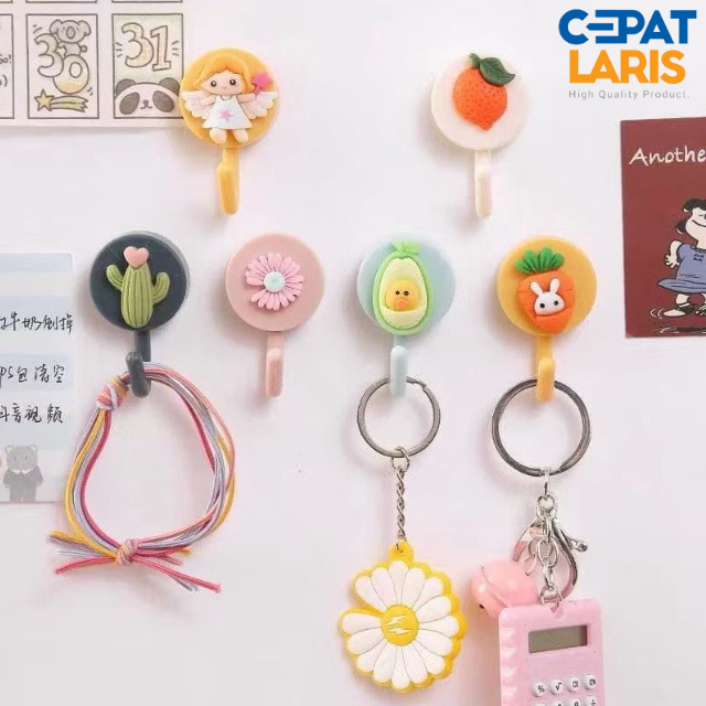 CL Hook Dinding Karakter Gantungan Tempel Lucu Serbaguna Kunci Baju Tas Gantungan Dinding Gantunngan