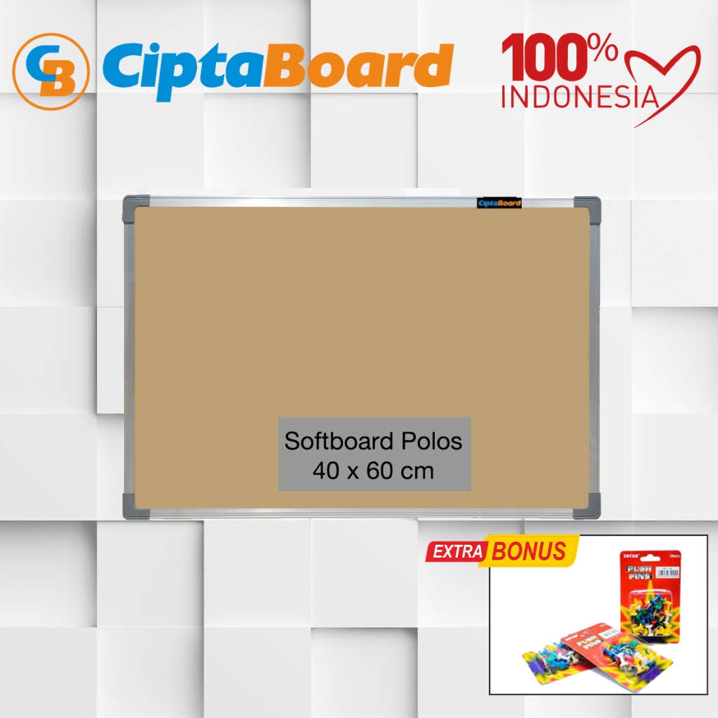

Softboard / Cork Pin Board / Papan Mading Gantung Cipta 40 x 60 cm