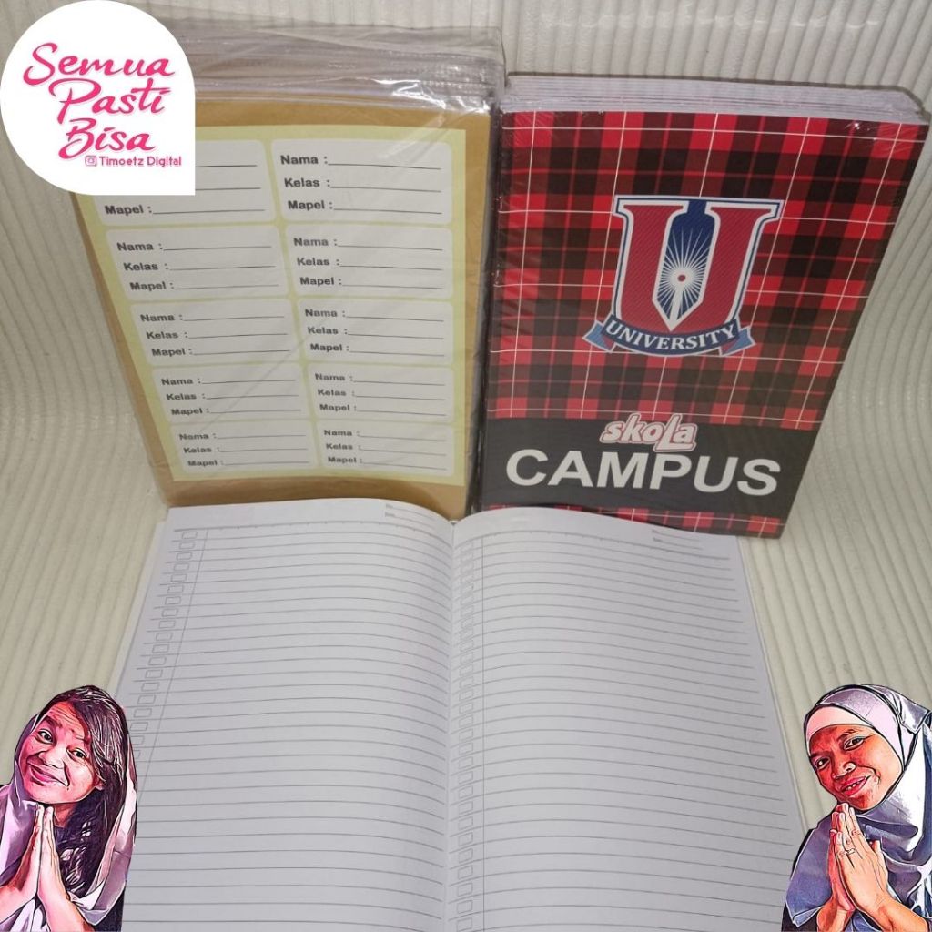 

(Paket) Buku Tulis Boxy +Sampul Coklat+Plastik - FREE LABEL NAMA - Buku Campus SKOLA By SIDU