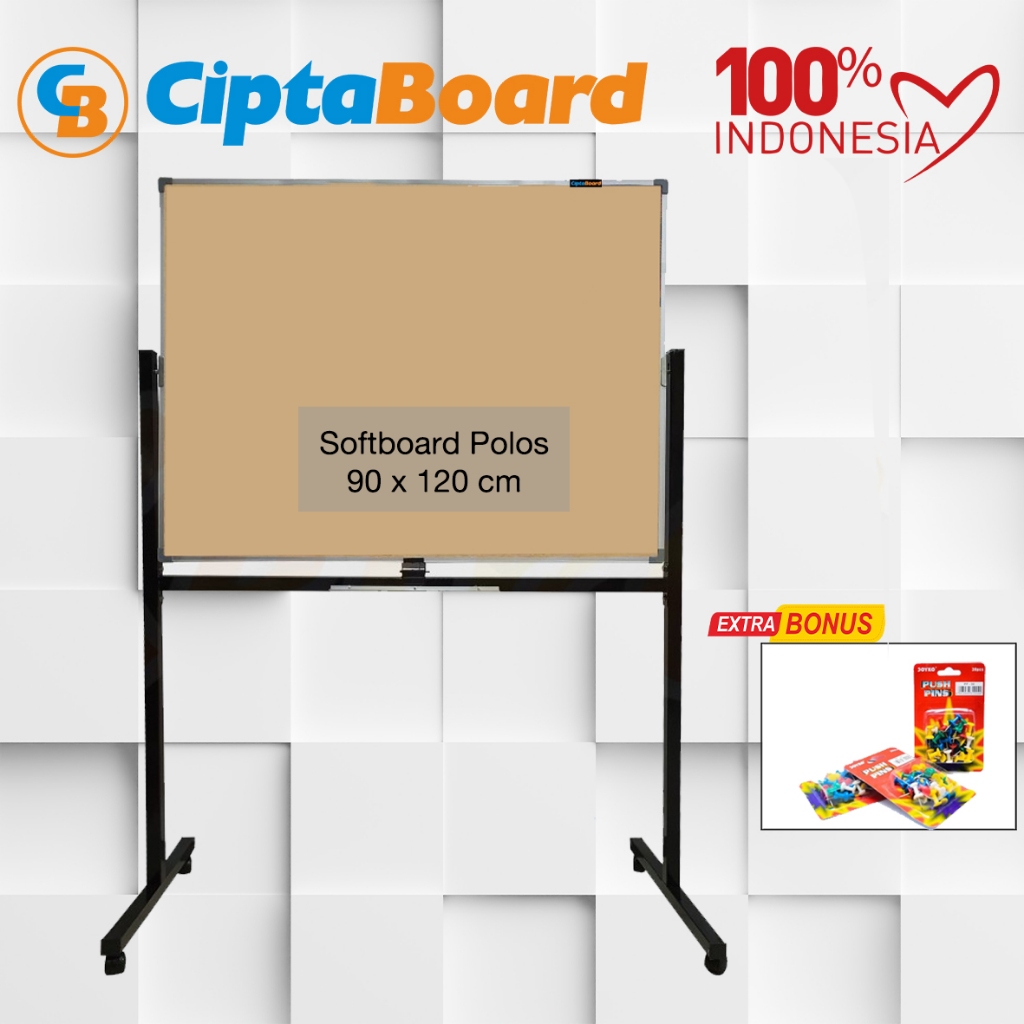 

Softboard / Cork Pin Board / Papan Mading Stand Cipta / Polos 90 x 120 cm