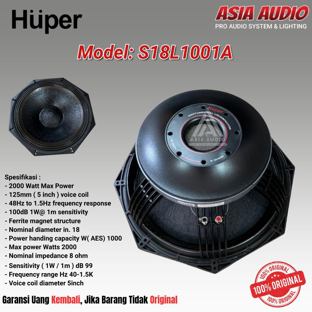 SPEAKER COMPONENT HUPER S18L1001A