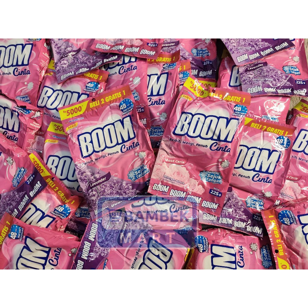 (10/5 PCS) Deterjen Boom Sabun Cuci Baju Boom Sabun Boom 225 gr Lavender dan Rose