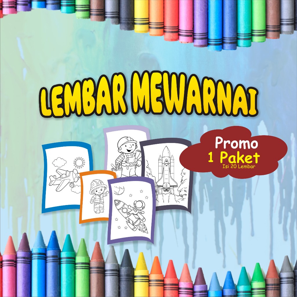 

Kertas Mewarna / Paket Mewarnai Anak Isi 20/worksheet