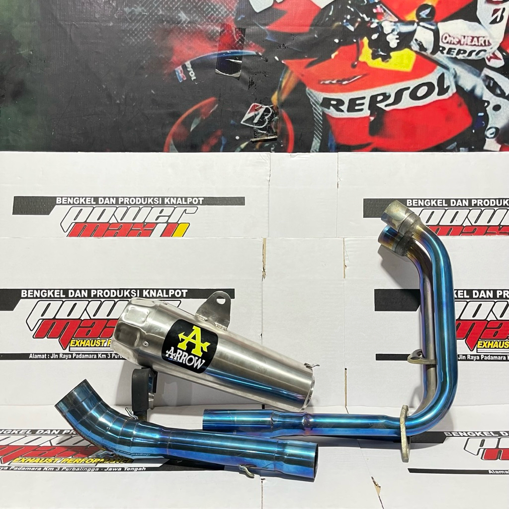 Knalpot ARROW BlueMoon Ninja 250Fi Full System PNP