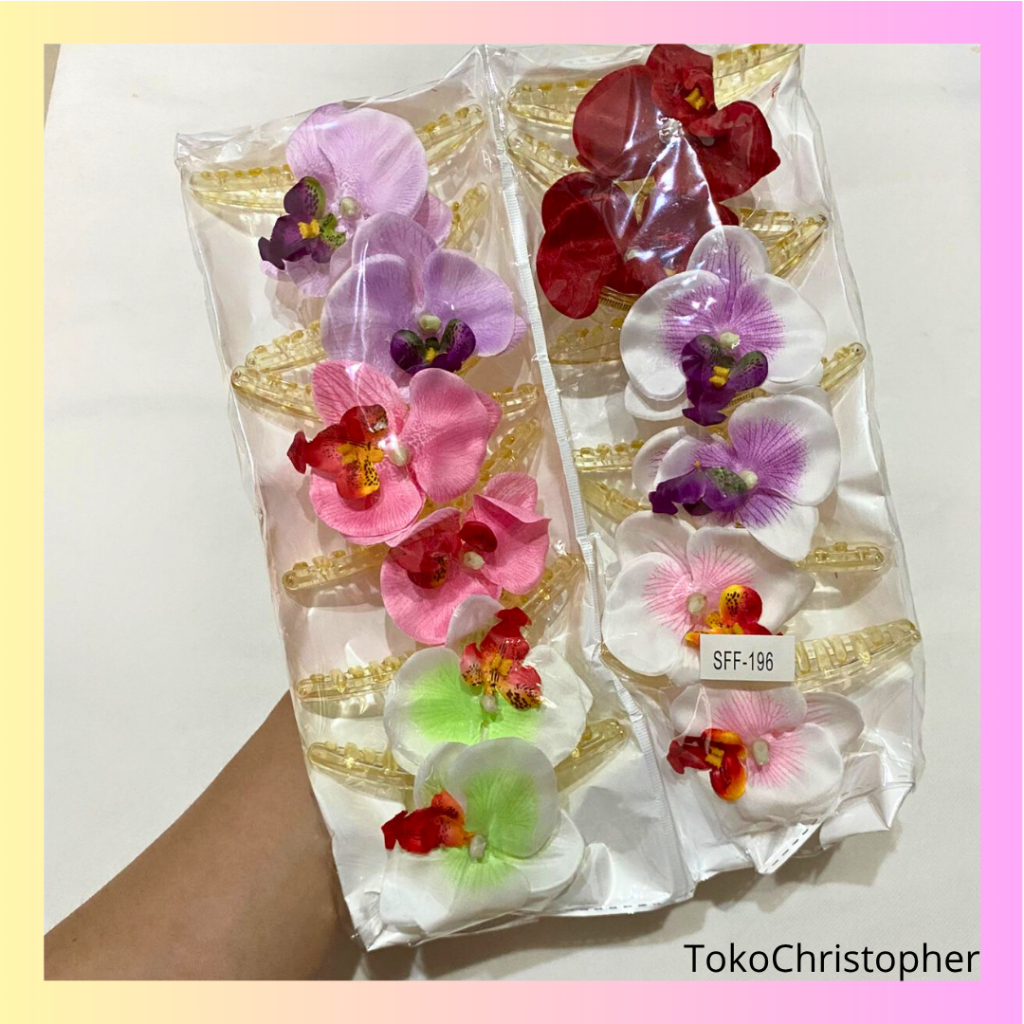 [ISI 12] Jepit Rambut Bunga Anggrek | Jepit Rambut Anggrek | Jepit Anggrek