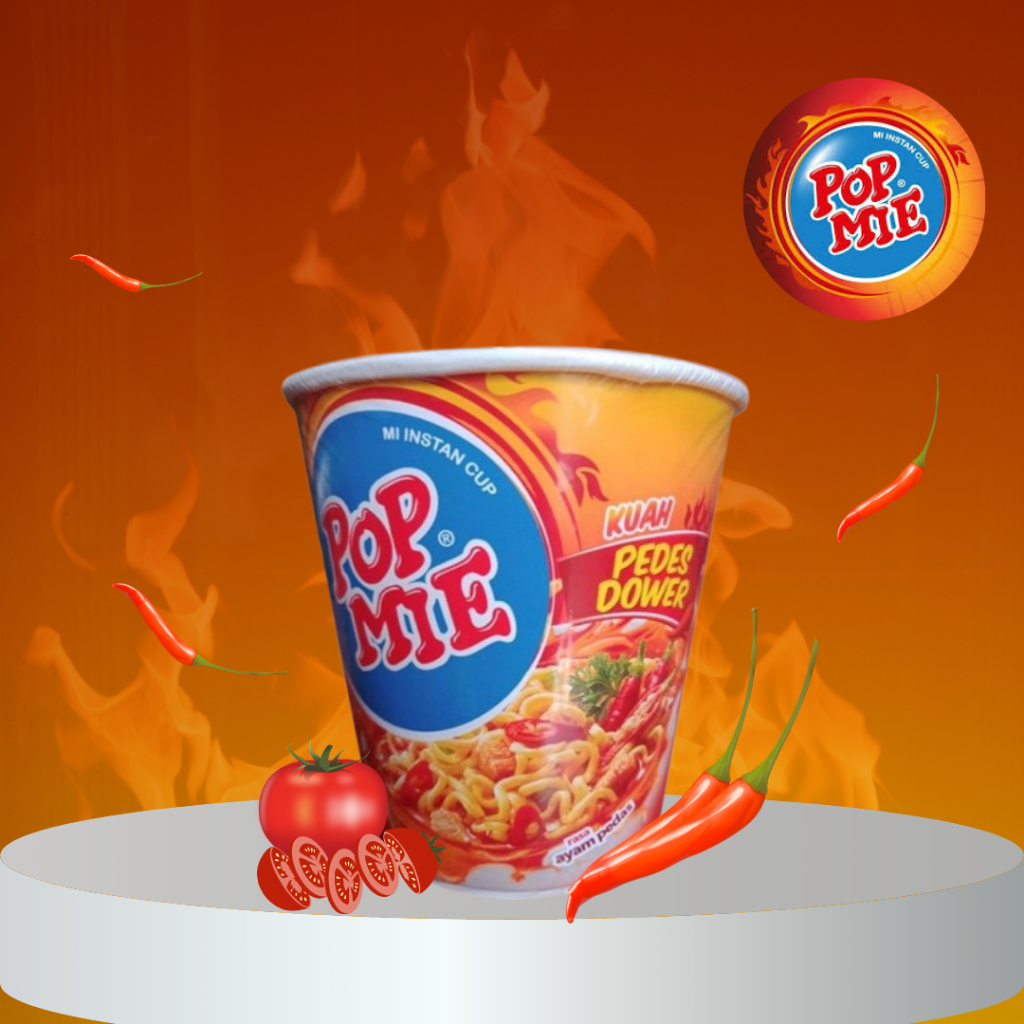 

POP MIE kuah PEDES DOWER 1 dus isi 12 pcs - rasa pedes dower