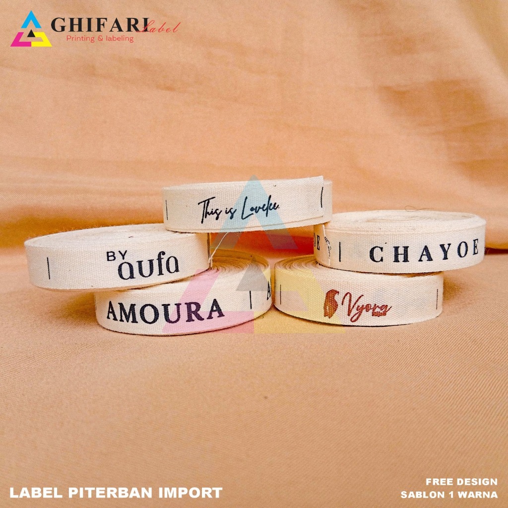 

15 METER LABE KATUN IMPORT / label baju anak / label hijab / label pakaian