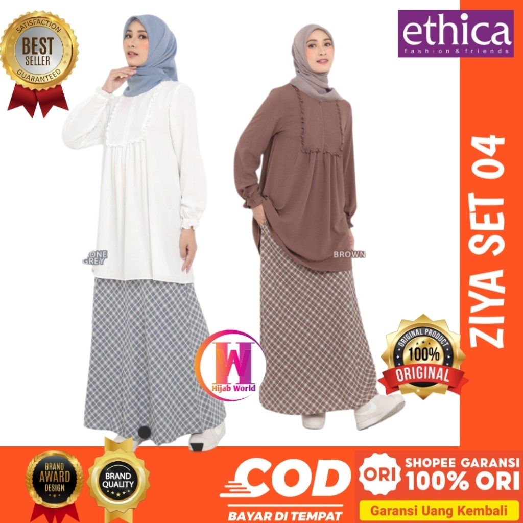 ETHICA One Set Rok dan Atasan Ziya Set 04 Ethica Original - Set Muslim Wanita Branded - Setelan Musl