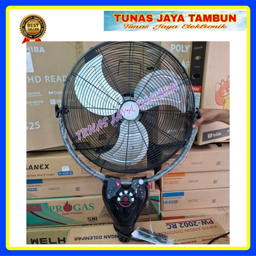 TORNADO WALL FAN MASPION PW 2002 RC / KIPAS ANGIN DINDING MASPION 20 INCH REMOT  / MASPION PW-2002 R