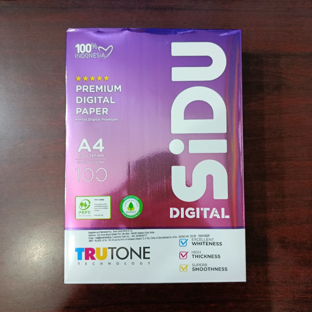 

Kertas HVS A4 100 Gram Sinar Dunia / SIDU ( 1 Rim )