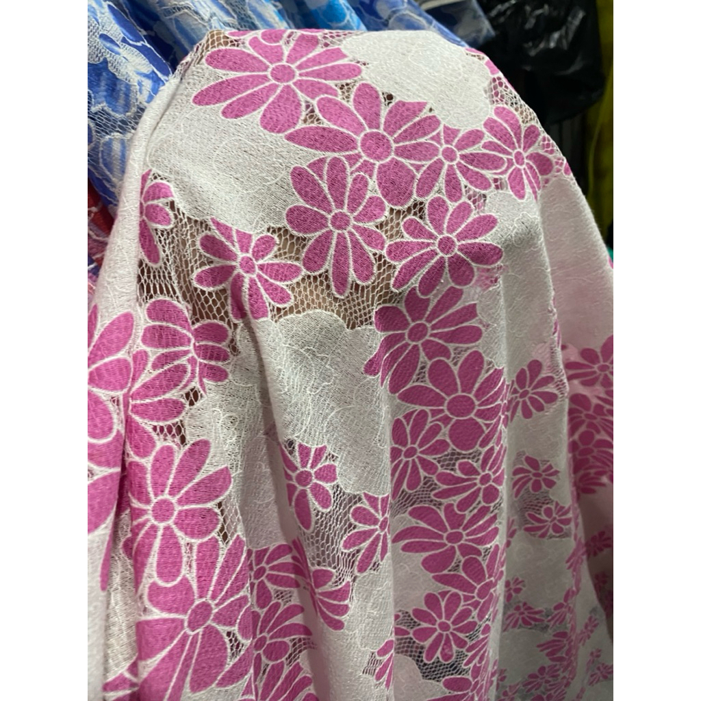 Kain Borkat Premium - Kain Borkat Katun - Lace Printing - Kain Borkat Katun Premium - Meteran