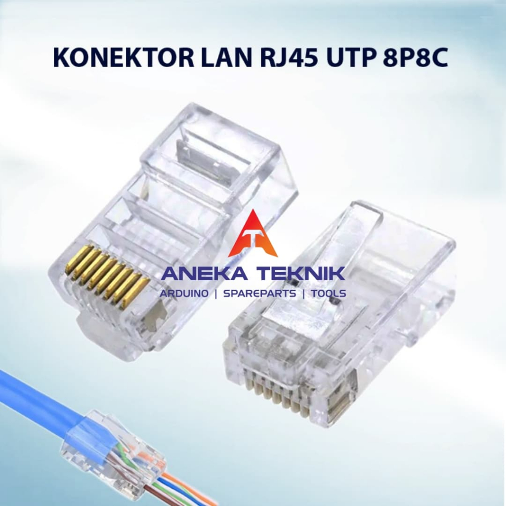 Kepala Konektor LAN RJ45 UTP 8P8C / Connector CAT Internet