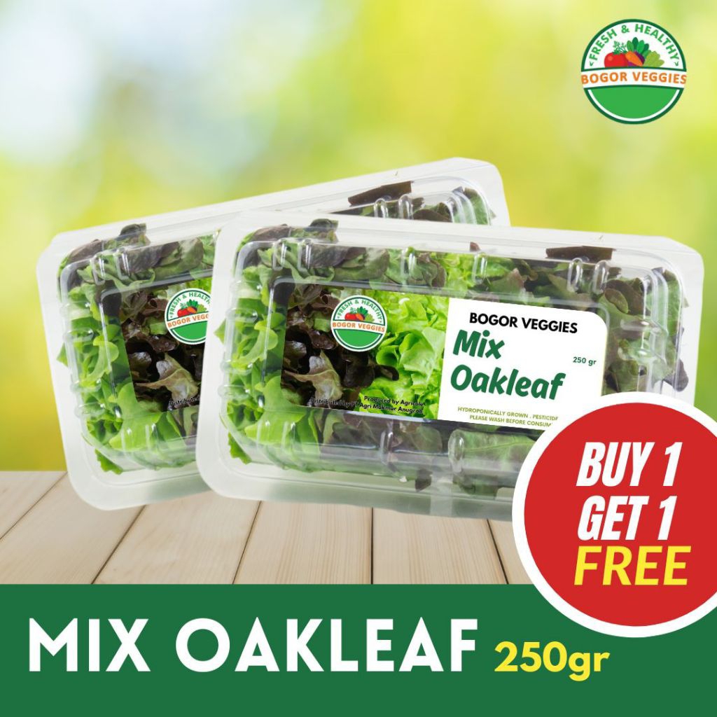 

Mix Oakleaf Beli 1 Gratis 1/Buy 1 Get 1 250gr Bogor Veggies