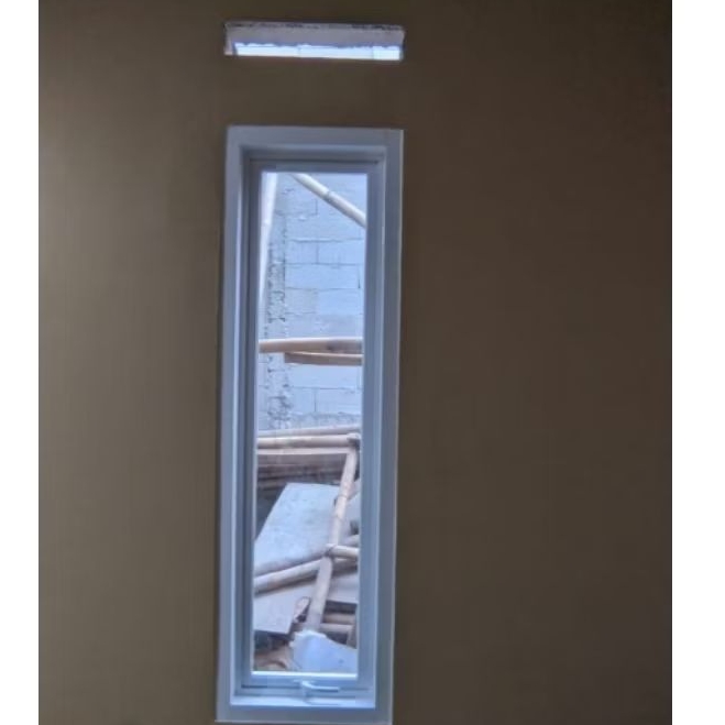 Jendela Kaca Mati Aluminium Ukuran 50 cm  x 150 cm kaca Clear atau Riben