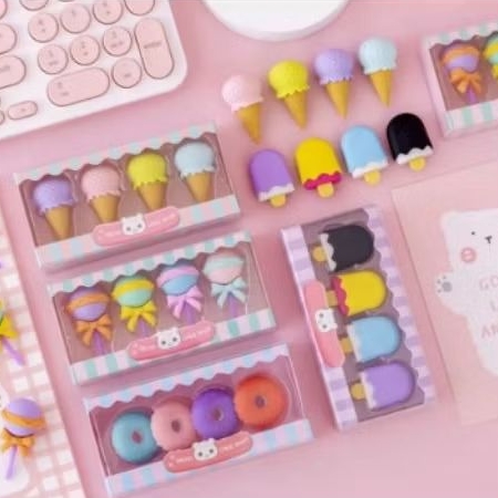 

penghapus 4pcs/set lucu penghapus bentuk es krim