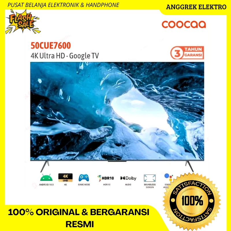 TV COOCAA 50 Inch 50CUE7600 4K UHD Android TV GARANSI RESMI