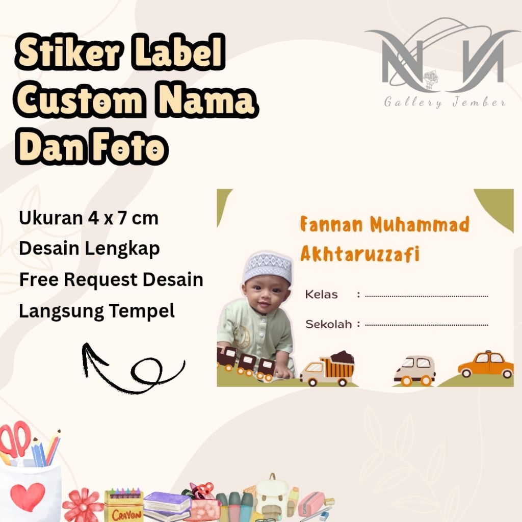 

Stiker Custom Foto 20 pcs /Stiker Label Buku Pelajaran Custom Nama/Stiker Label Buku Pelajaran Custom Foto