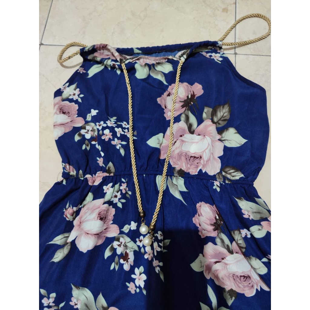 Dress Panjang Bunga Bunga Bali