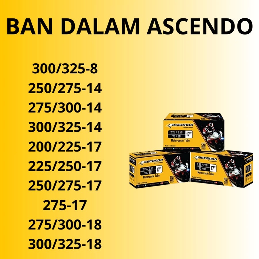 Ban Dalam Motor Ascendo Ring 8/14/17/18