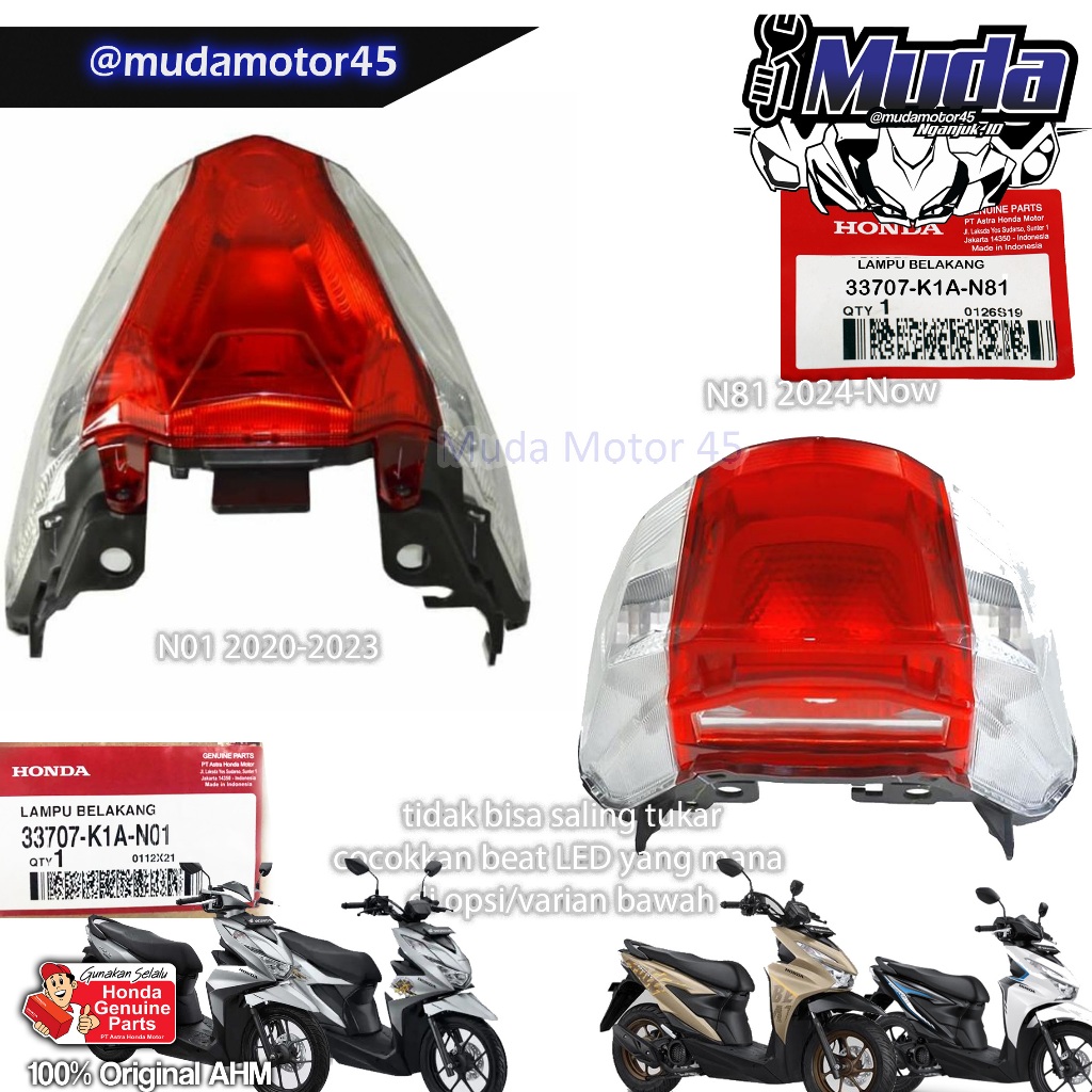 LAMPU BELAKANG BEAT DELUXE STREET LED V1 V2 STOP LAMP LIGHT LED GEN 2 K1AL ESAF 2020 2024 ALL NEW 20