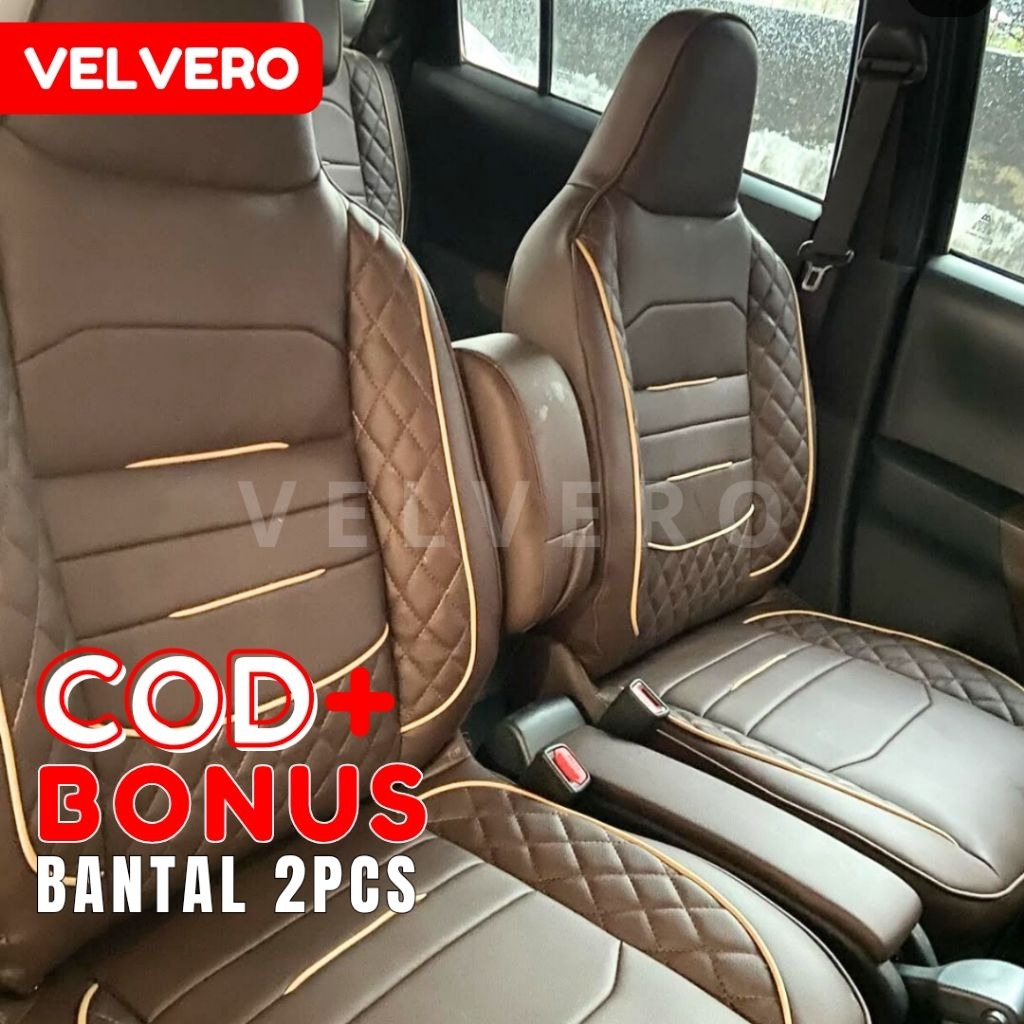 Sarung Jok Mobil kepala sambung 2 Baris Full Set { MBTECH}