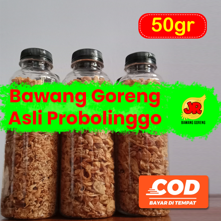 

BAWANG GORENG PREMIUM JR - 100% ASLI PROBOLINGGO - GURIH RENYAH CRISPY! (50gr) - TANPA TEPUNG