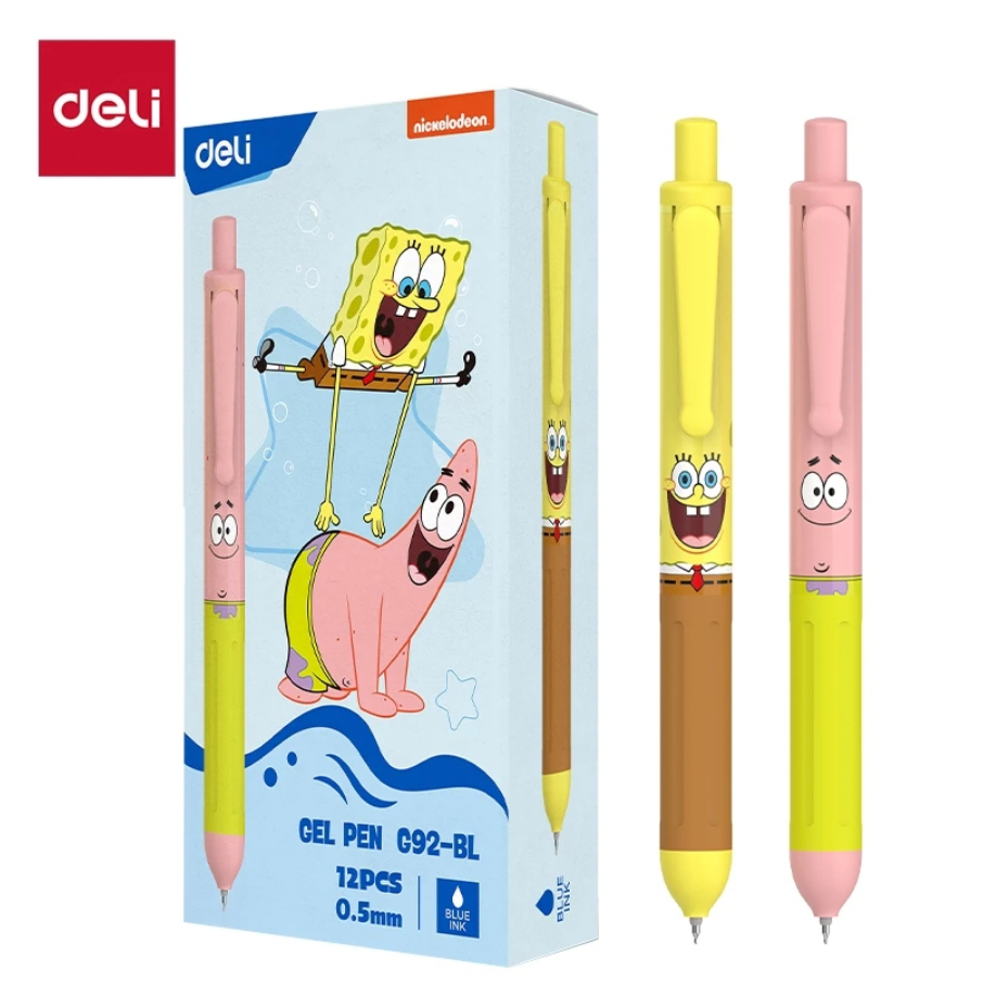 

Deli Pulpen Gel / Gel Pen ST Tip Spongebob Special Edition [3 PCS] Tinta Biru G92BL