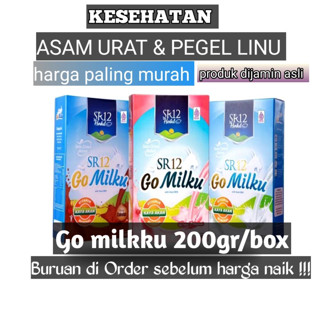 

Go milku sr12 susu kambing etawa bubuk asli untuk kesehatan asam urat pegel linu osteoporosis serba murah grosir
