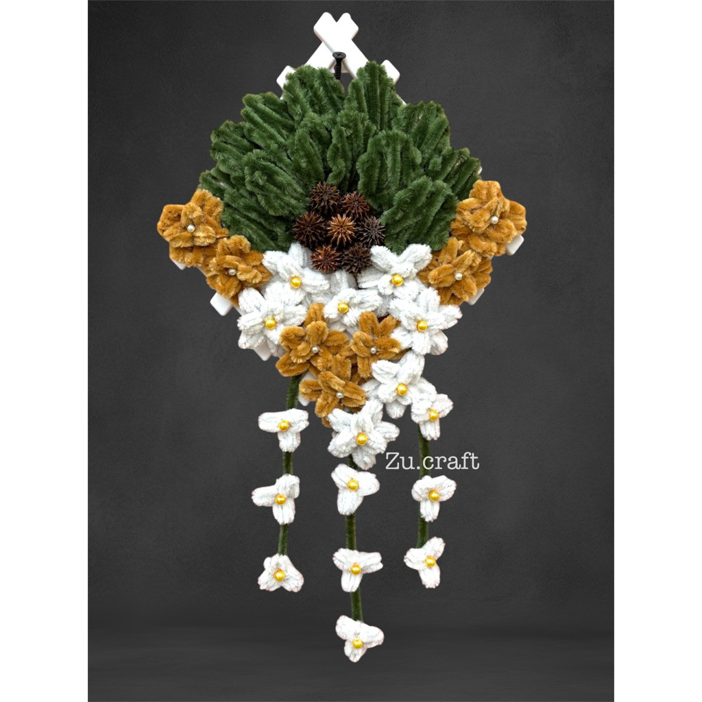 Bunga Kawat Bulu Hiasan Gantung Dinding