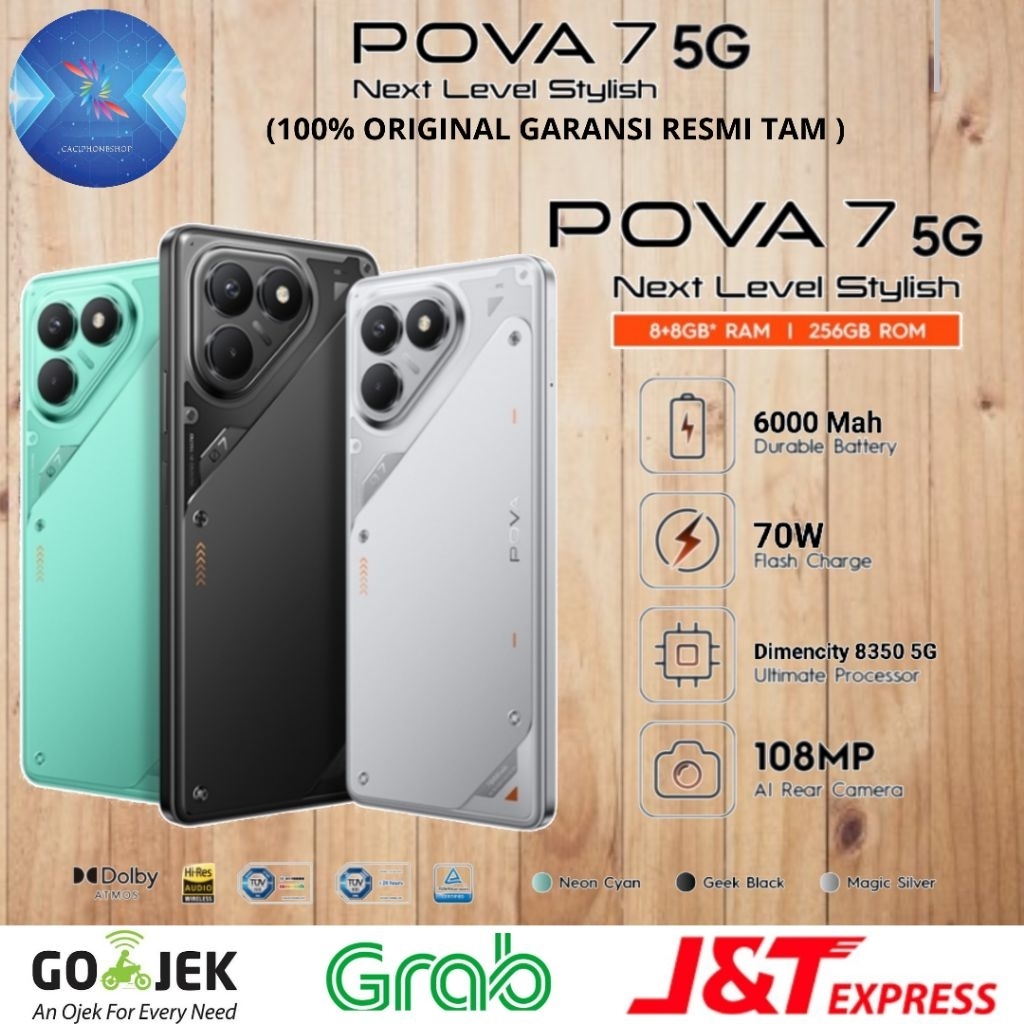 TECNO POVA 7 5G RAM 12GB MEMORY 256GB 12/256GB 8/256GB GARANSI RESMI TECNO INDONESI - DIMENCITY 8350