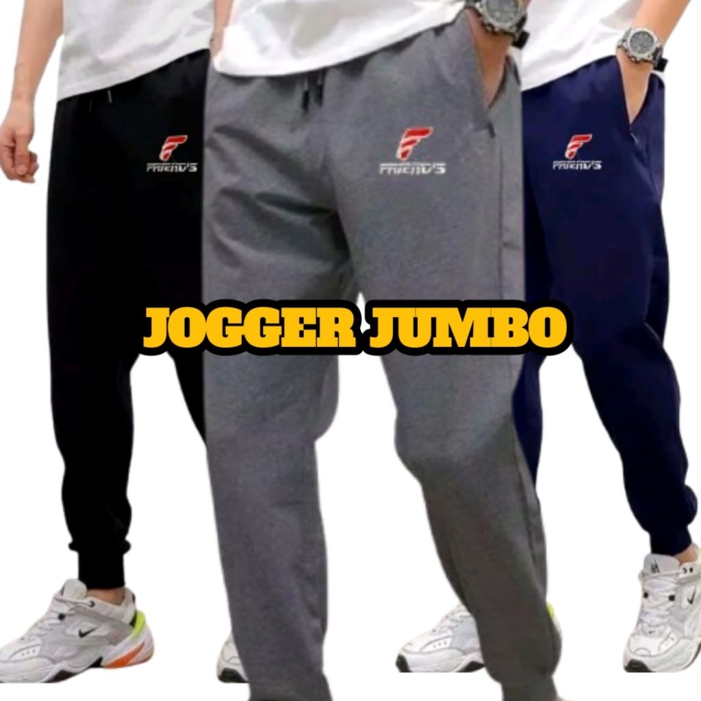 (Jumbo) Celana Jogger Jumbo Wanita Celana Pria Panjang Jumbo XL-XXL-XXXL-XXXXL Joger training Jogger