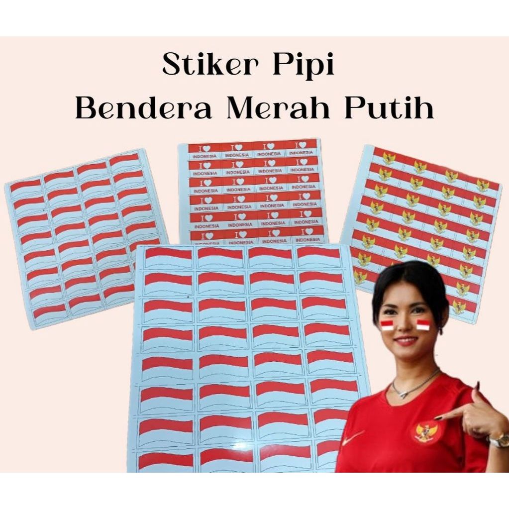 

Isi 50 pcs Sticker Pipi Merah Putih / Sticker Pipi Bendera HUT RI