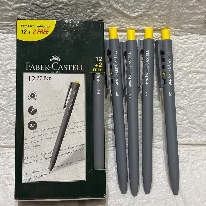 

Pena Faber Castell 0,7 mm P7 1 Kotak Isi 12 + 2 Pena