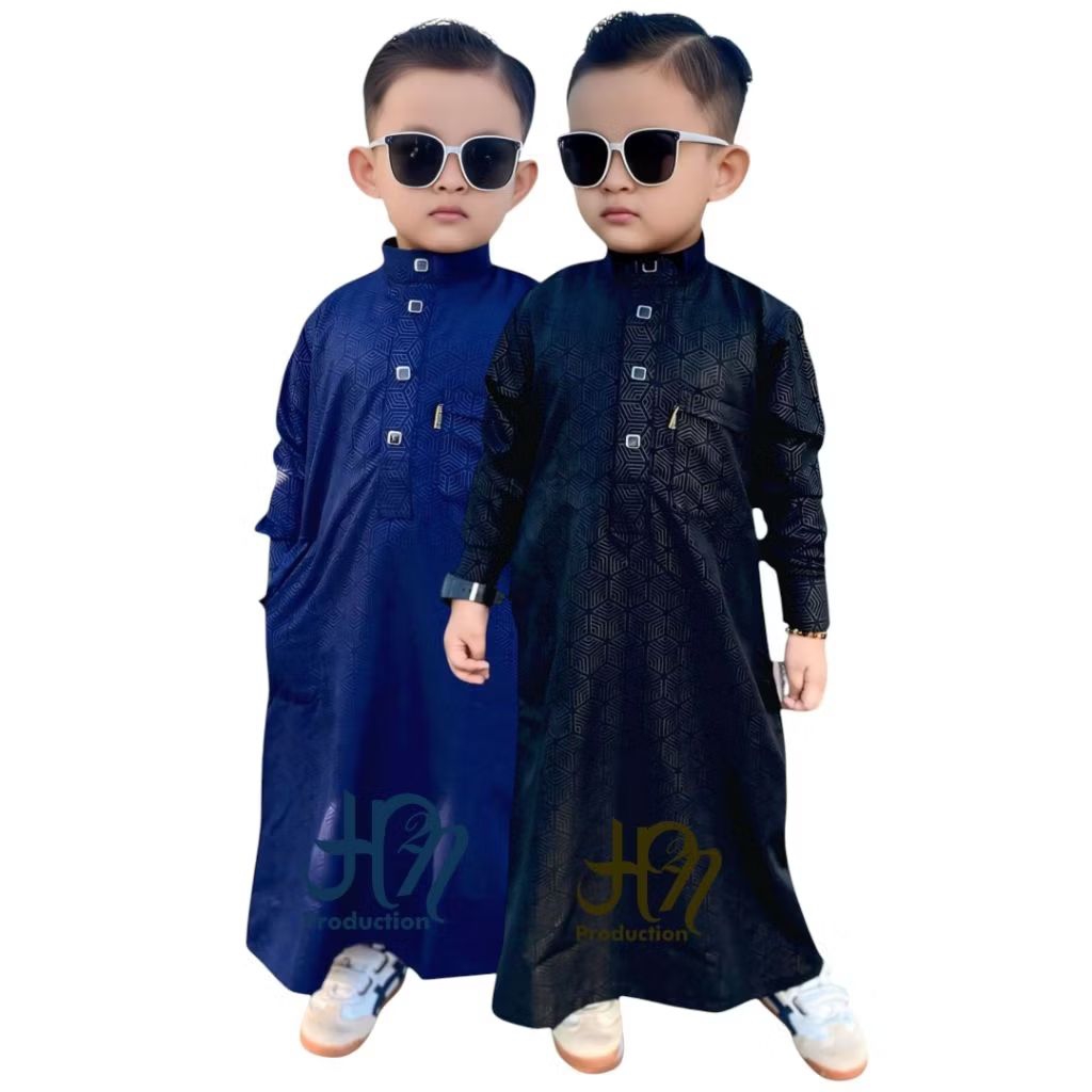 Jubah Anak Laki-Laki Batik Embos Model Terbaru