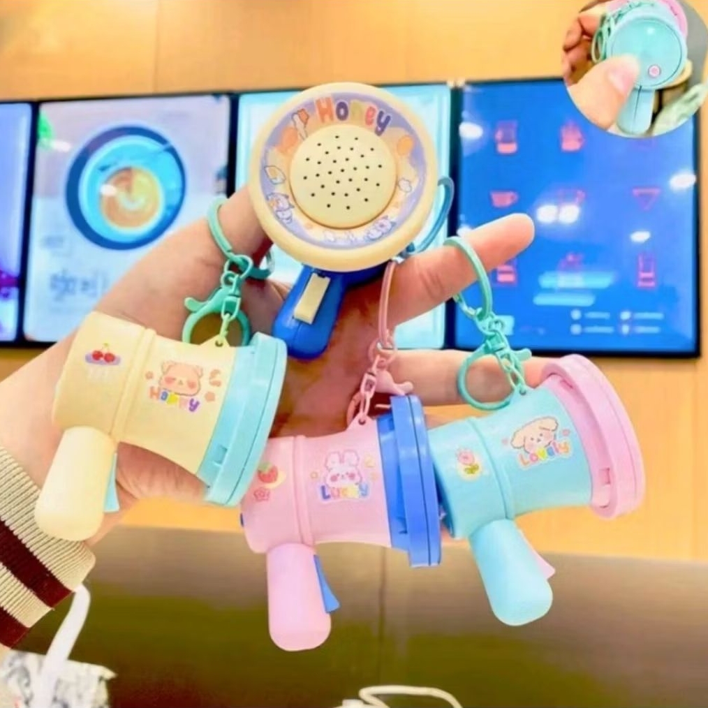GANTUNGAN KUNCI SPEAKER MINI MAINAN ANAK RECORDER PEREKAM SUARA MEGAFON GENGGAM KECIL