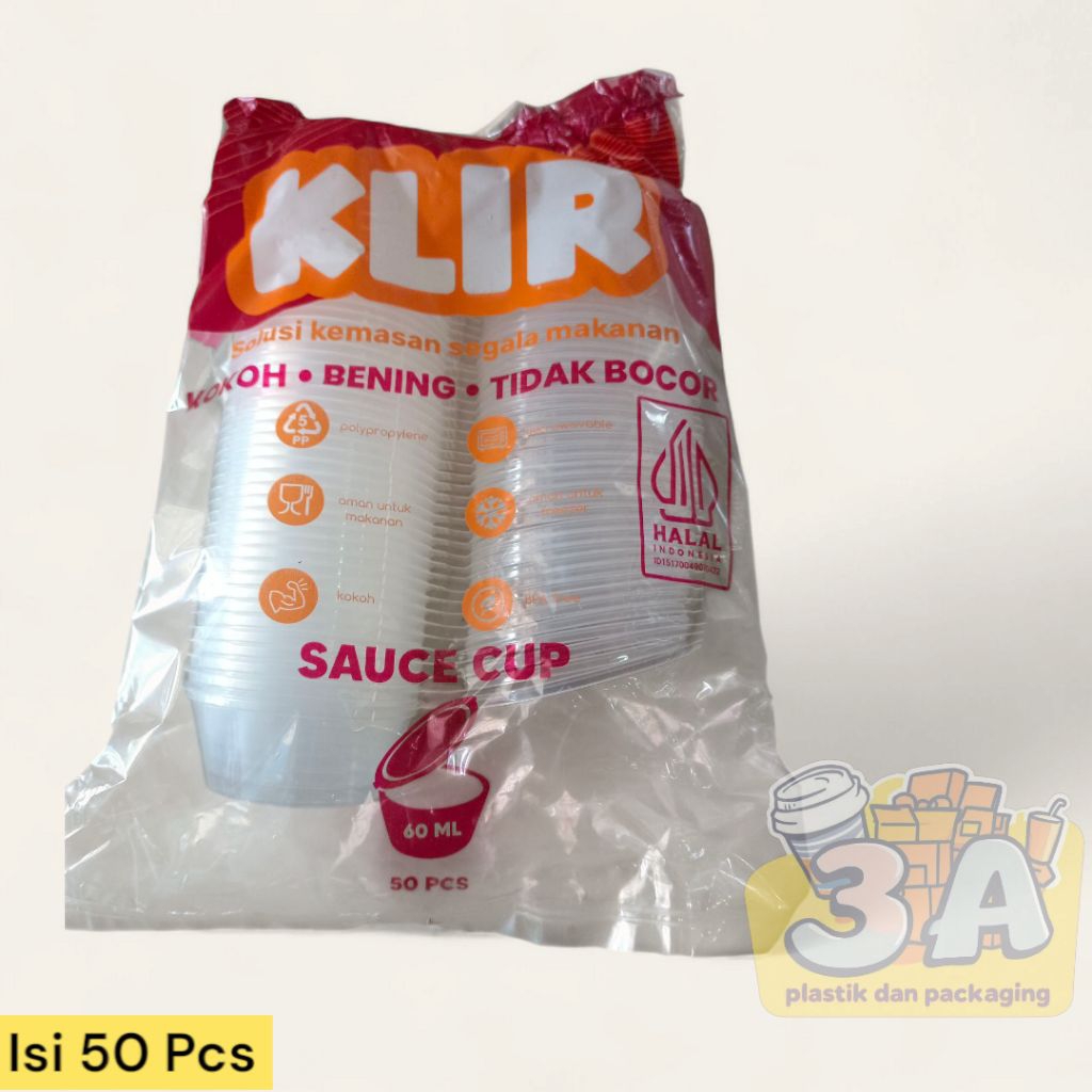 THINWALL CUP 60 ML Tutup Sambung / Cup puding dan jelly( 50 PCS)