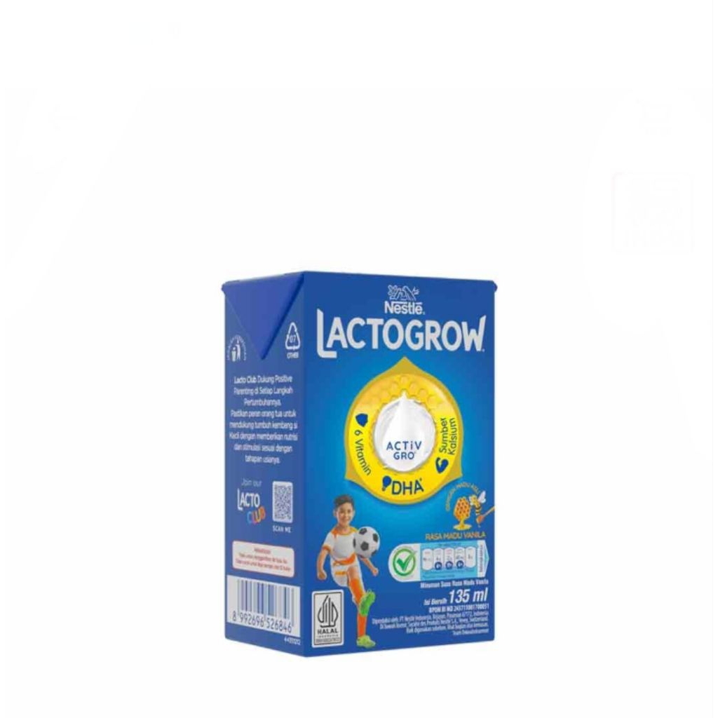 

lactogrow susu uht activgro madu vanila TPK 135 ml