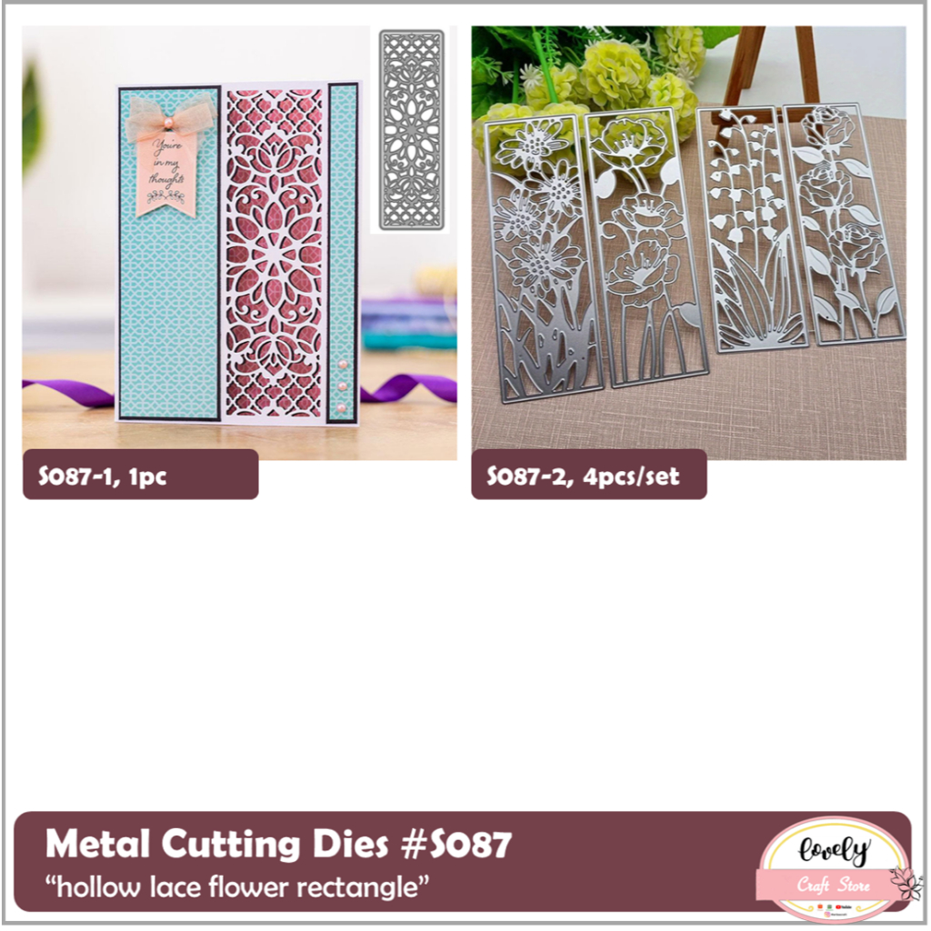 

LovelyCraftStore | Metal cutting dies - 1pc or 4pcs/set metal cutting dies square border lace dies utk bahan mahar, journal, cards, stencil #087