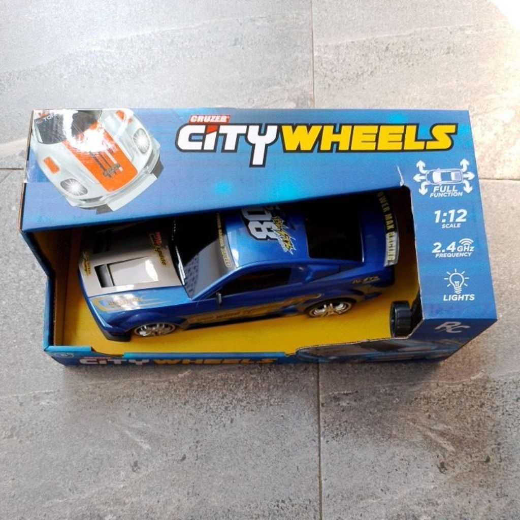 Mainan Mobil Remote Control Cruzer City Wheels RC 1:12 Blue Car
