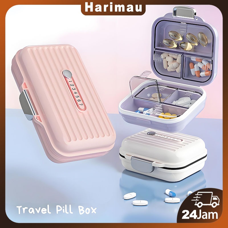 Tempat Kotak Obat Pill Box Portable Travel Case Daily Pill Box kotak penyimpanan perhiasan Pill Box 