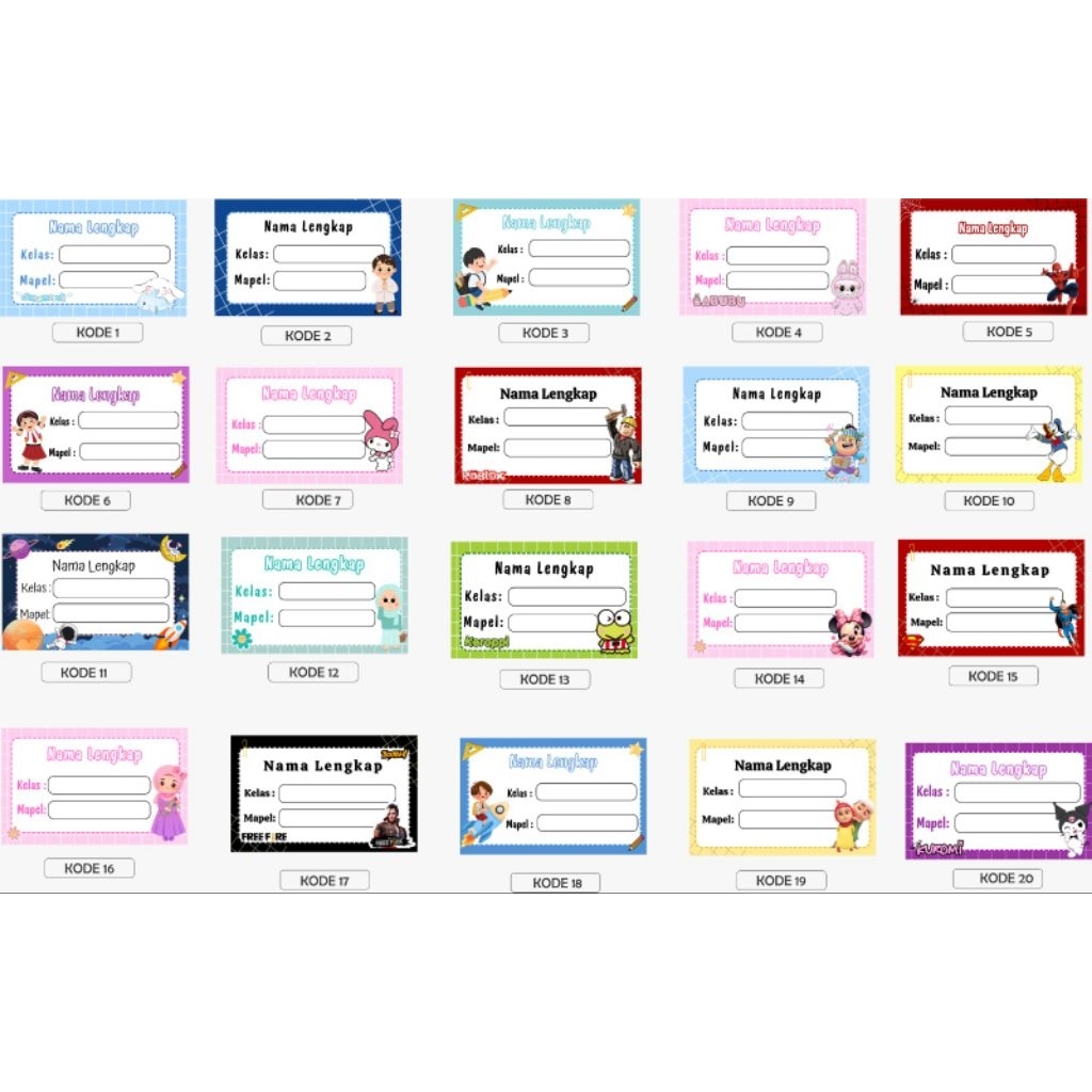 STIKER BUKU/ LABEL BUKU / STIKER BUKU TULIS