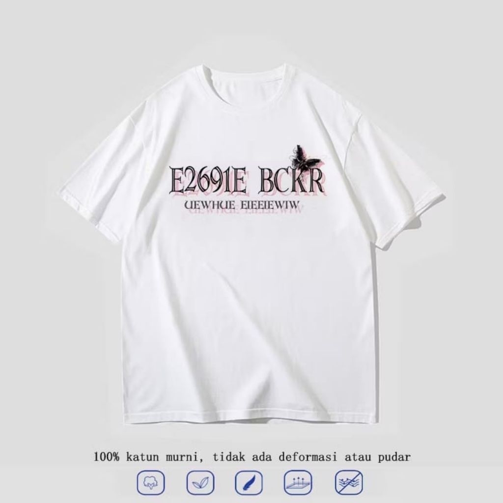mode korea kupu kupu kaos pria oversize t-shirt wanita terbaru
