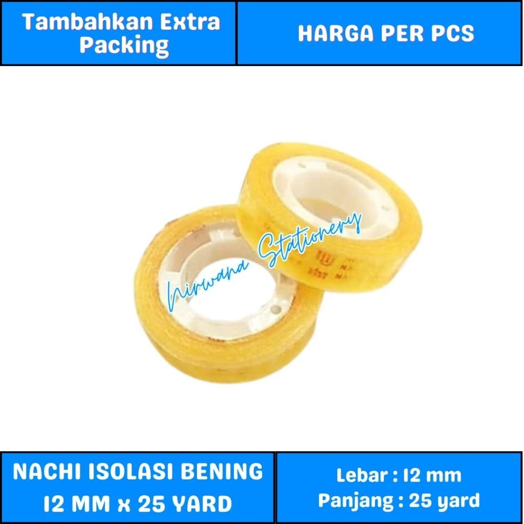 

Nachi Isolasi Bening 12mm x 25 yard / Isolasi Kecil