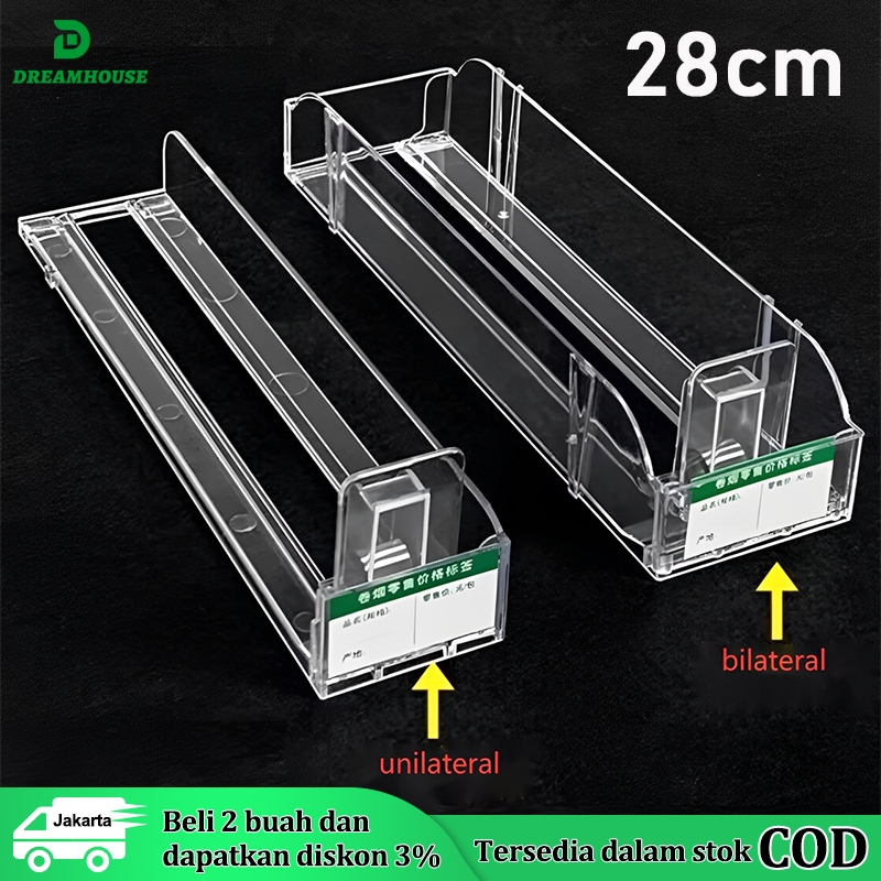 6 Pcs RAK PUSHER ROKOK ACRILIK BENING OTOMATIS DISPLAY MINIMARKET DAN SUPERMARKET RAK PUSHER ROKOK A