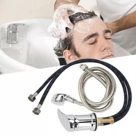 Full Set Kran Salon Panas Dingin Shower Cuci Rambut Salon Kran Shower Stainless Keran Shower Salon S