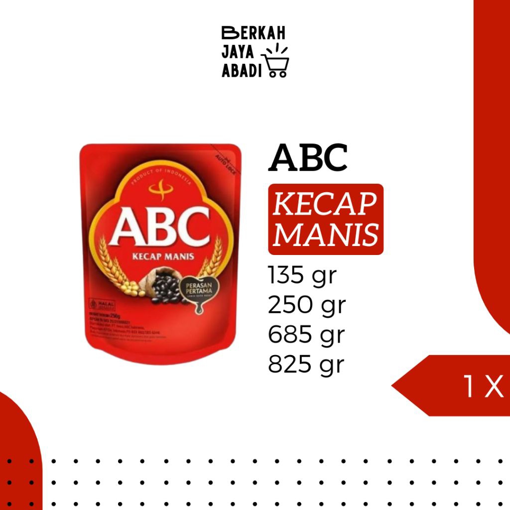 

ABC Kecap Manis Pouch | 135 gr | 250 gr | 685 gr | 825gr | Kecap Murah | Grosir